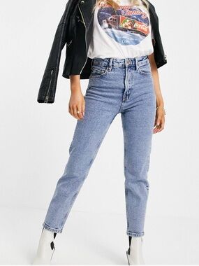 Stradivarius Petite Cotton Slim Mom Jeans, 0P